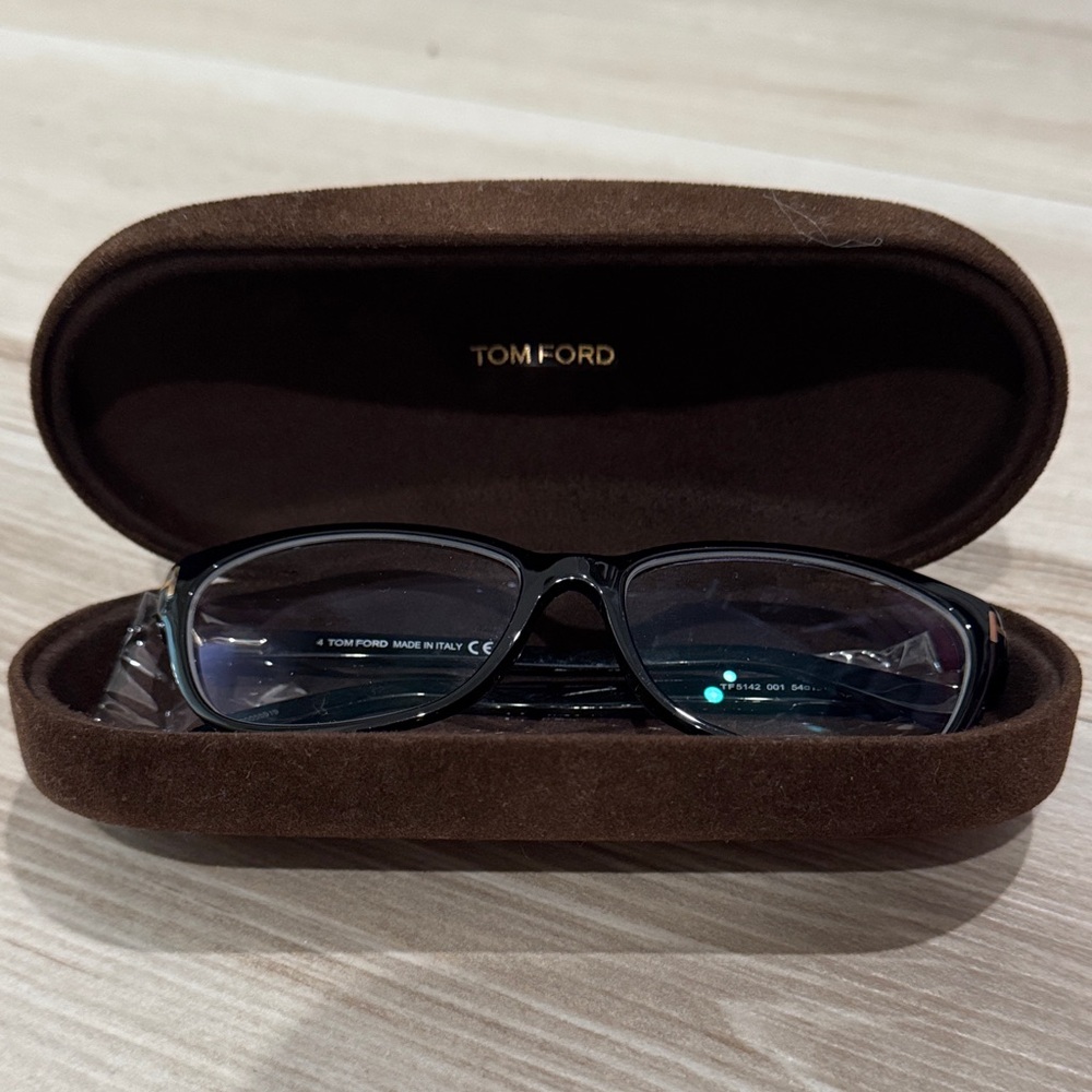 Tom Ford Black Eyewear with Brown Case